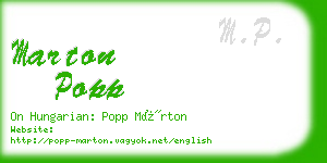 marton popp business card